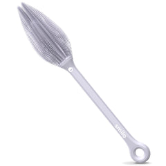 Smilo silicone baby bottle brush with twin-tip design for precise cleaning of bottle edges and hard-to-reach areas.