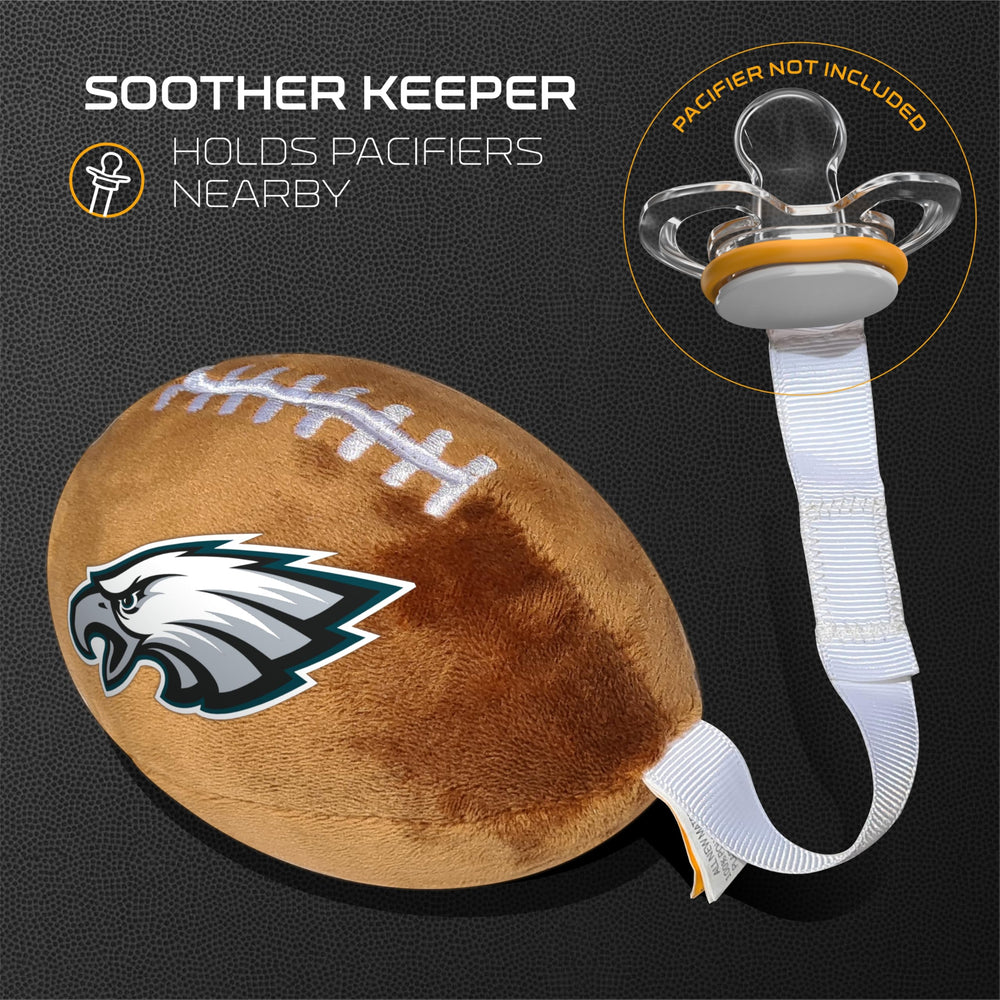 Smilo soft plush football toy closeup showcases comforting play companion during daily adventures.