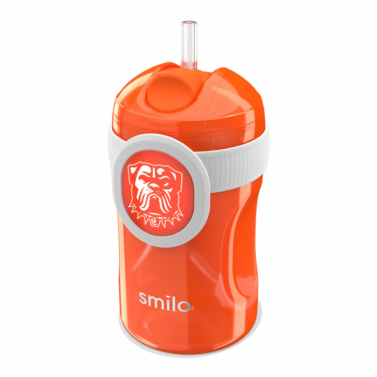 Smilo Straw Cup front with Browns logo for mess-free on-the-go pride.