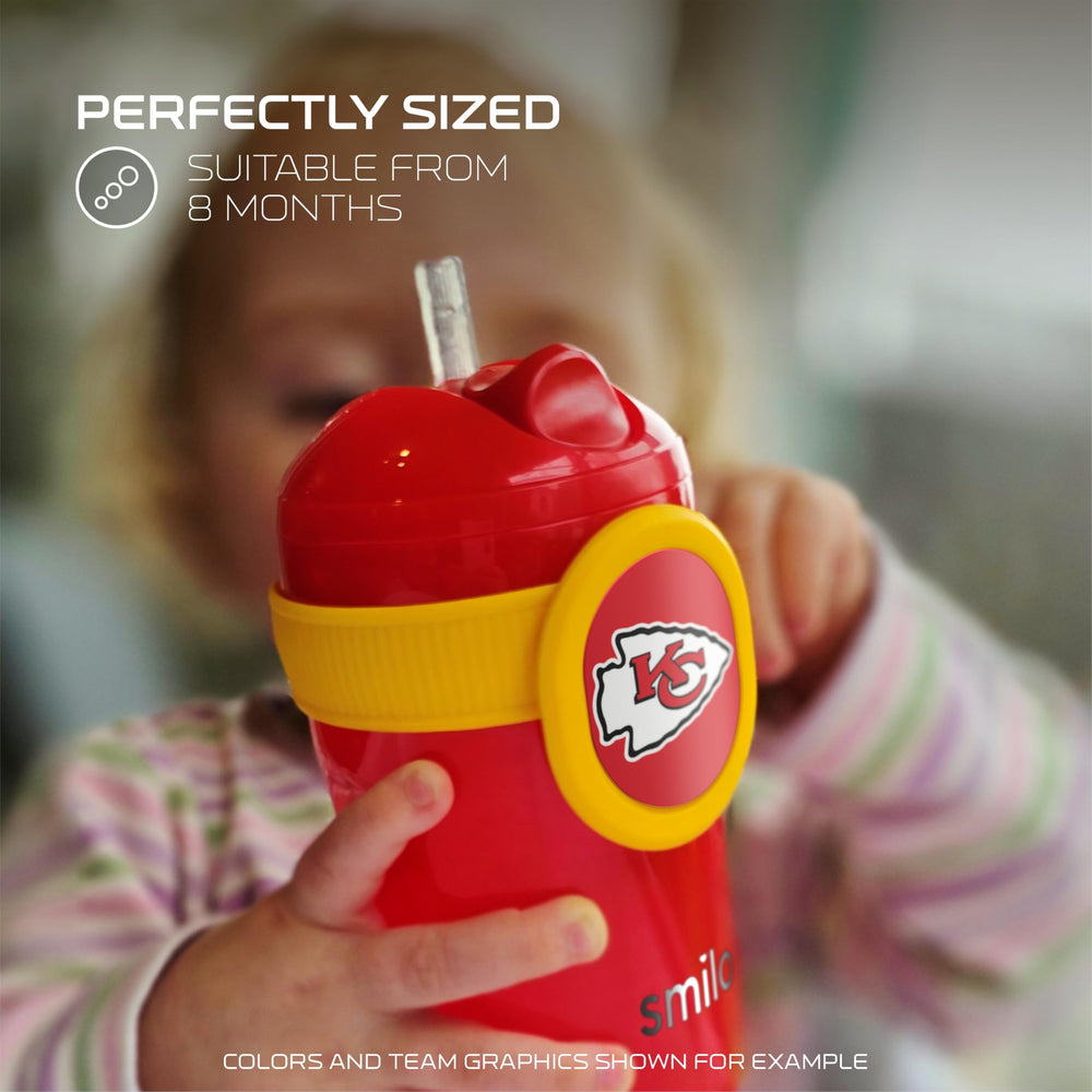 Smilo product imagery highlights sports licensing and kid-friendly ergonomics.