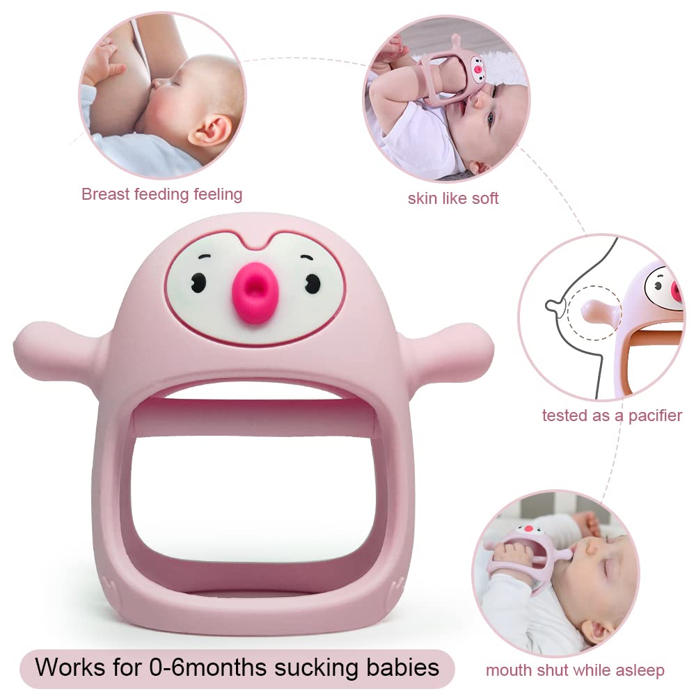 Smily Mia non-dropping design teether keeps toys accessible during playtime.
