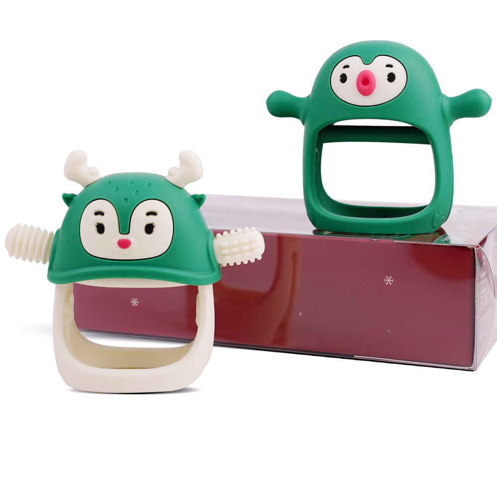 Smily Mia penguin teether 0-6m provides gentle gum relief with a safe, easy-to-hold grip.