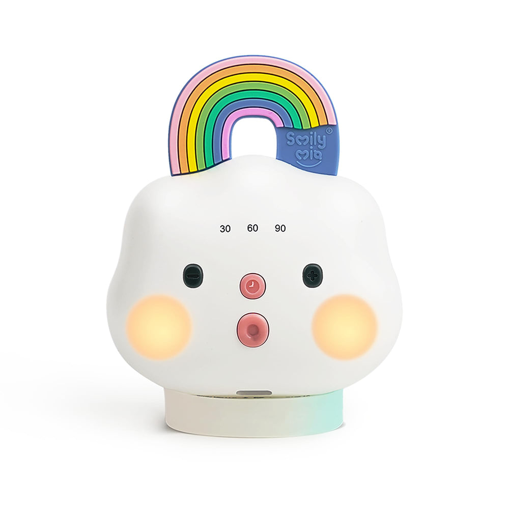 Smily Mia Rainbow Cloud portable sound machine for on-the-go sleep.