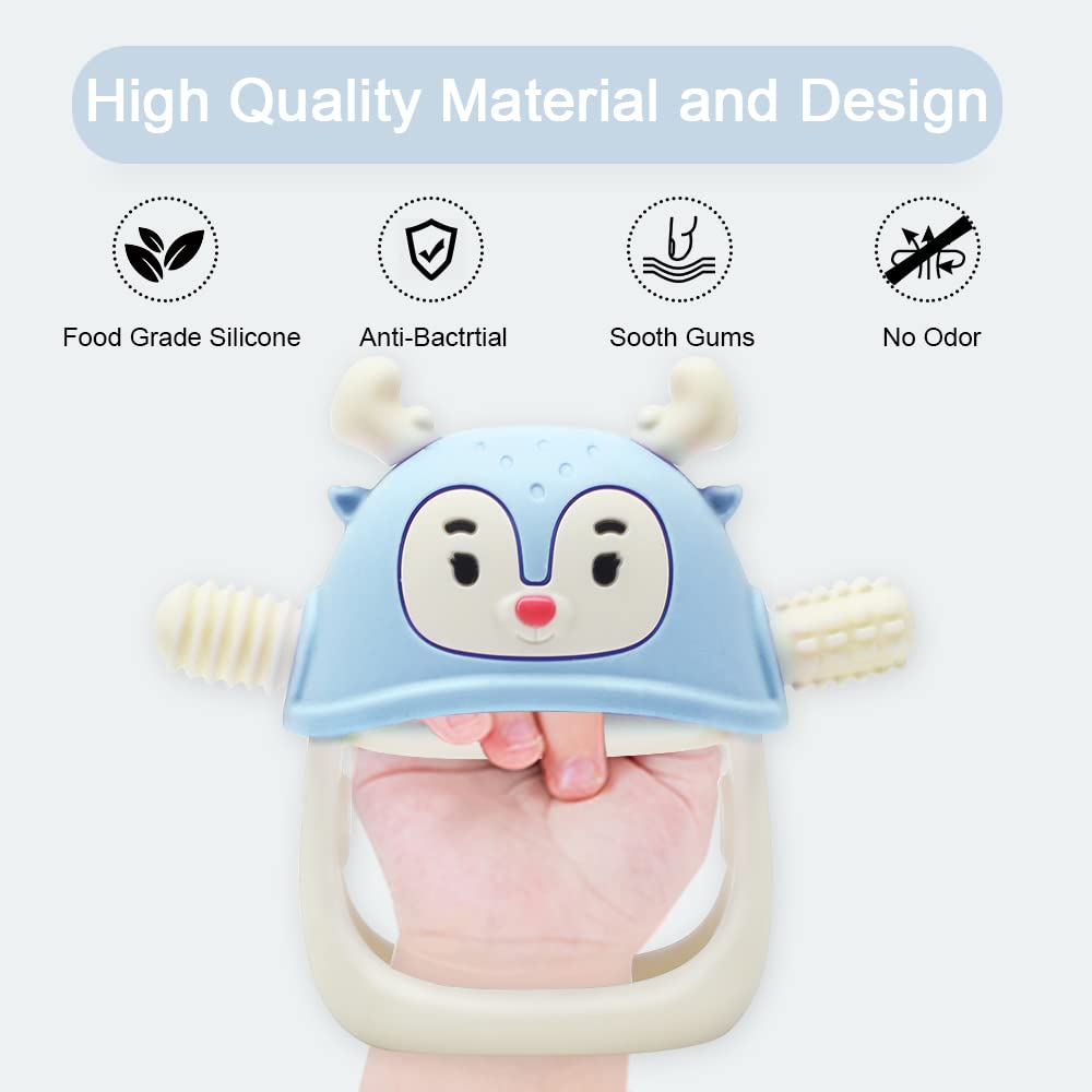 Smily Mia Reindeer teether uses 100 percent food-grade silicone BPA-free