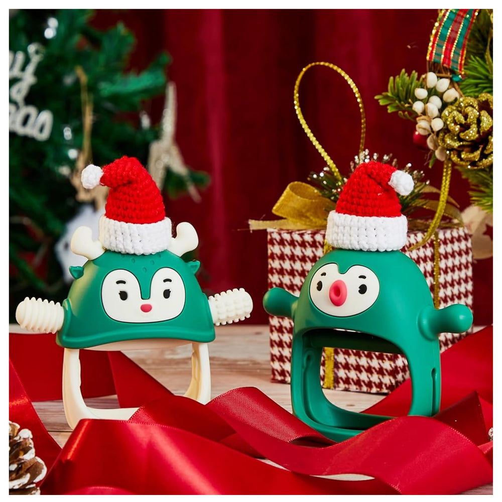 Smily Mia reindeer teether 3-6m offers soothing relief and festive appeal for baby.