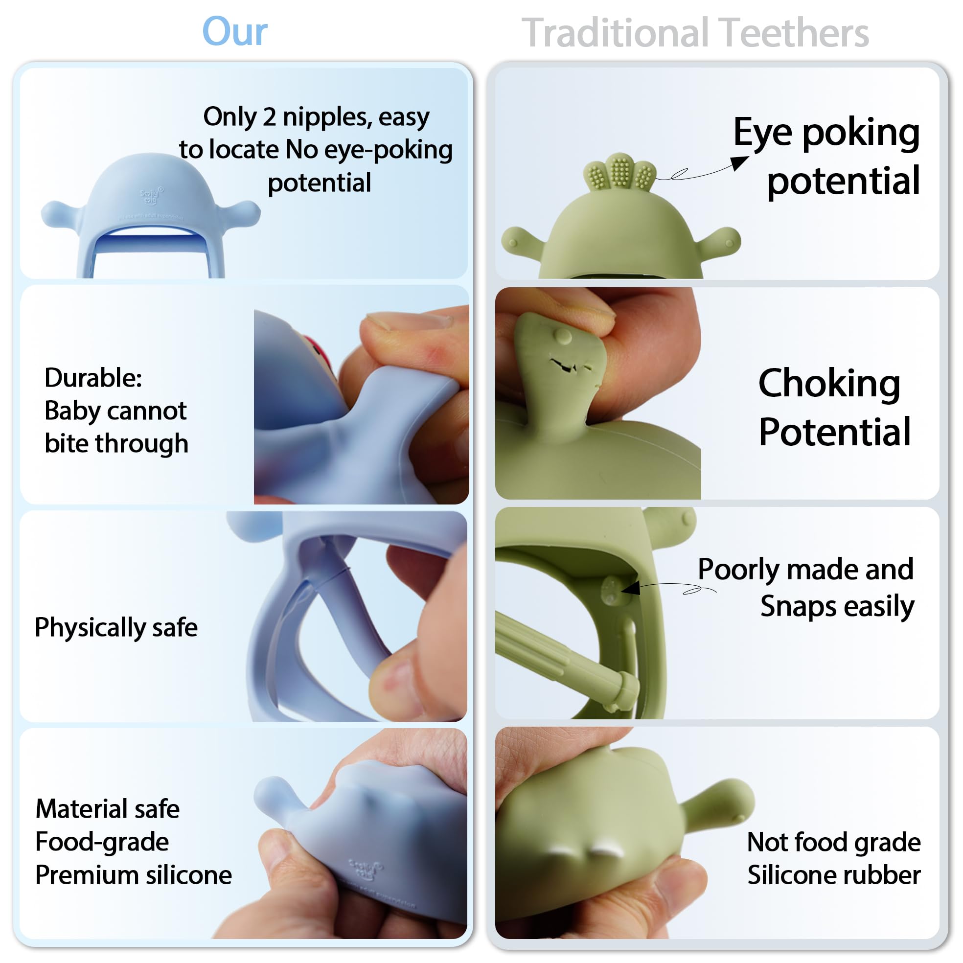 Smily Mia Soft Silicone Teether provides gentle chewing relief