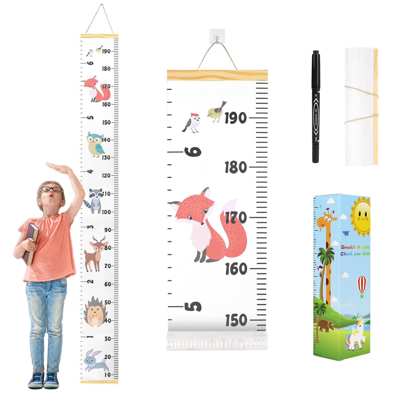 Smlper Growth Chart canvas on wall for simple growth tracking in kids' room