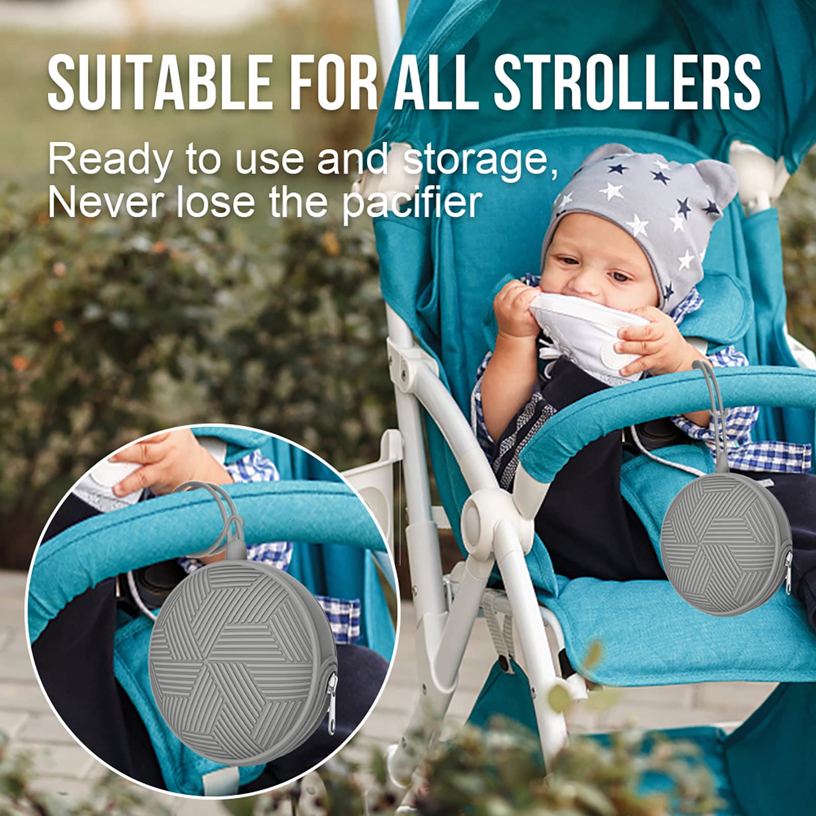 Smlpuame compact pacifier organizer helps prevent loss during travel.