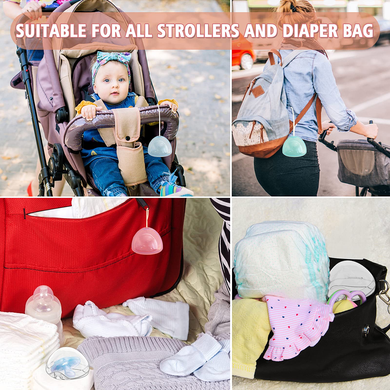 Smlpuame transparent pacifier case dishwasher-safe easy cleaning