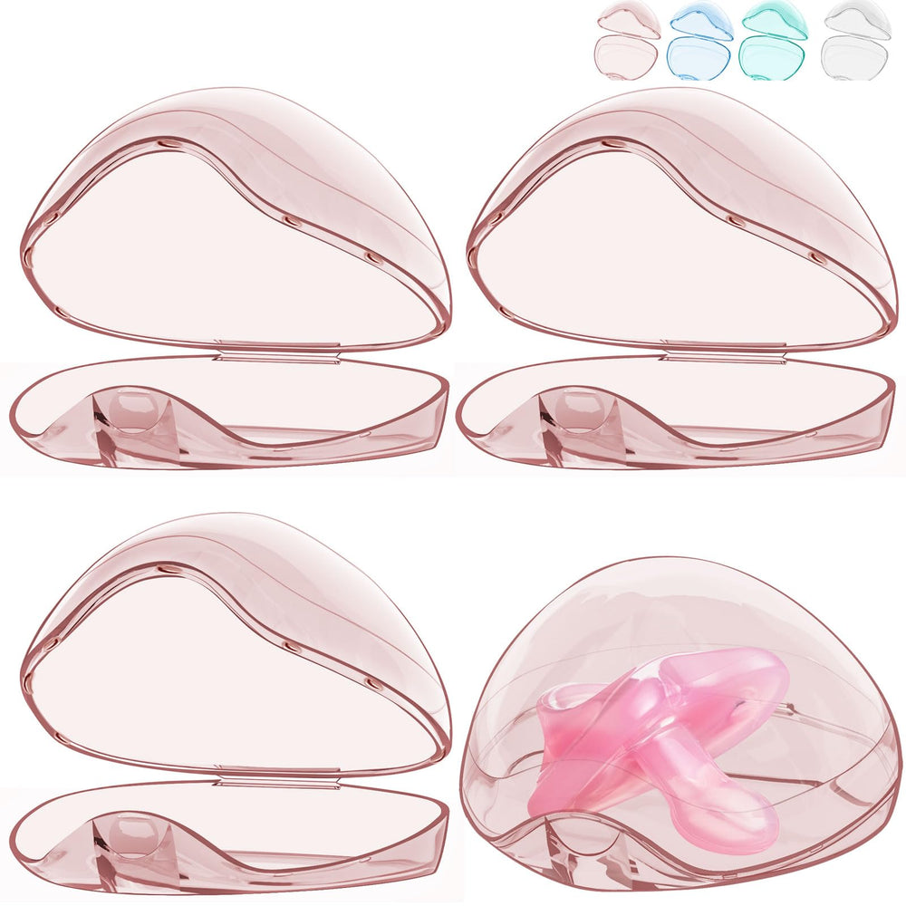 Smlpuame pacifier case pink pack closed lid protects from dust and germs