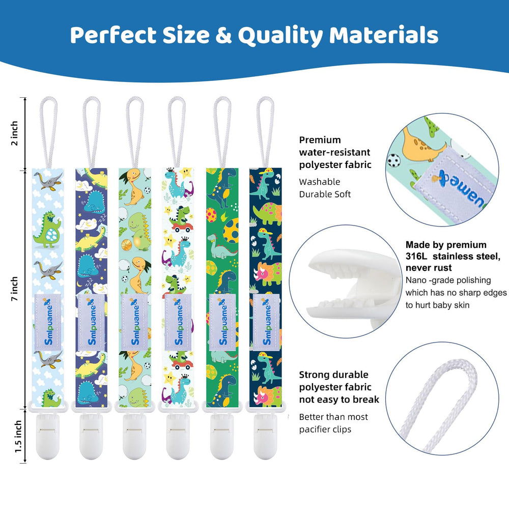 Smlpuame pacifier clip water-resistant-fabric durable daily use