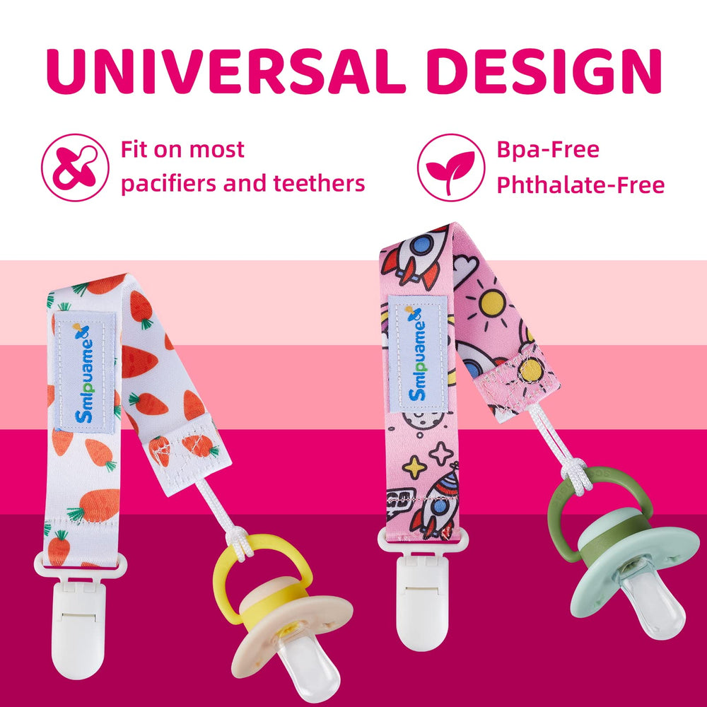 Smlpuame clips stripes pattern organize toys and teether clips on the go.