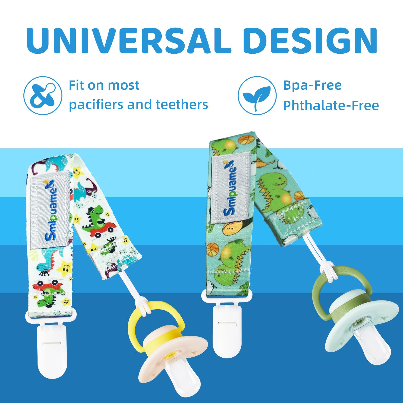Smlpuame pacifier clip short-strap design supports safe use