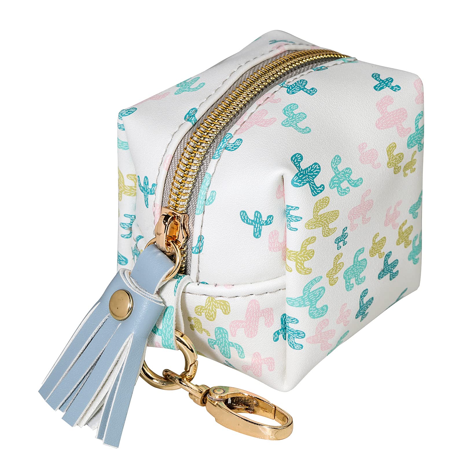 Smlpuame pacifier holder case cactus pattern closeup showing waterproof interior keeps pacifiers clean