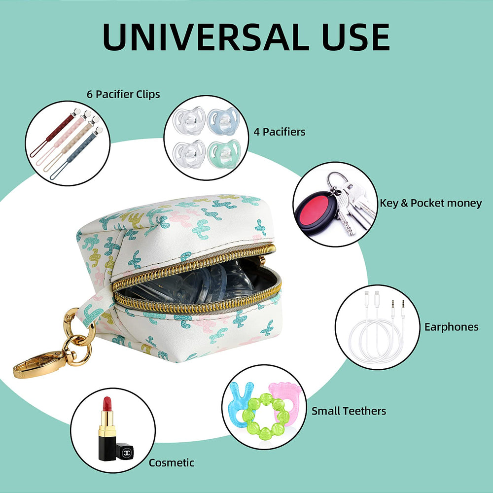 Smlpuame pacifier holder case leather texture for everyday use