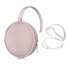 Smlpuame pacifier holder case pink soft silicone for on-the-go use