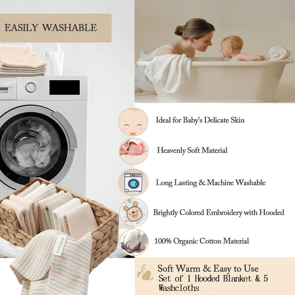 Smluckyg travel-ready baby bath kit brown towel for on-the-go.
