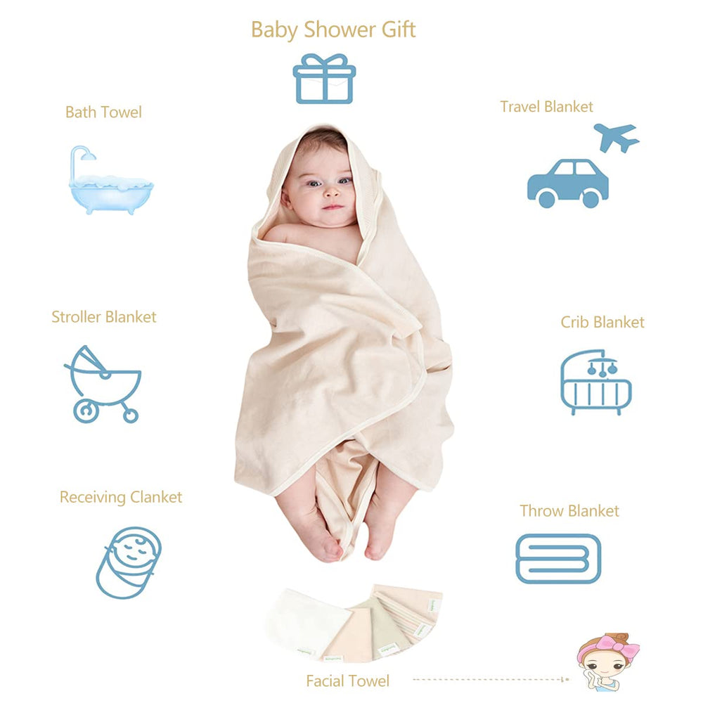 Smluckyg unisex brown towel set showcased as a versatile baby care gift.