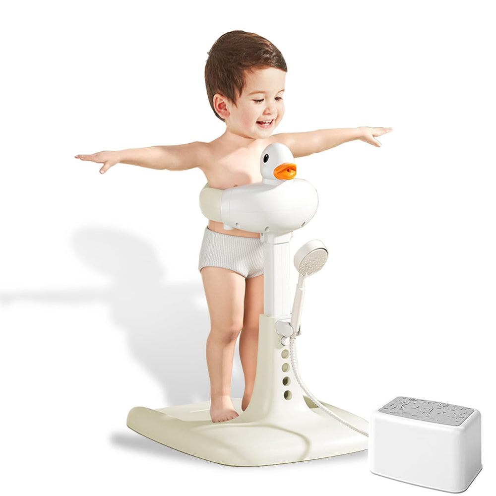 SMLXLXX adjustable-height baby shower stand base demonstrates scalable support for growing babies.