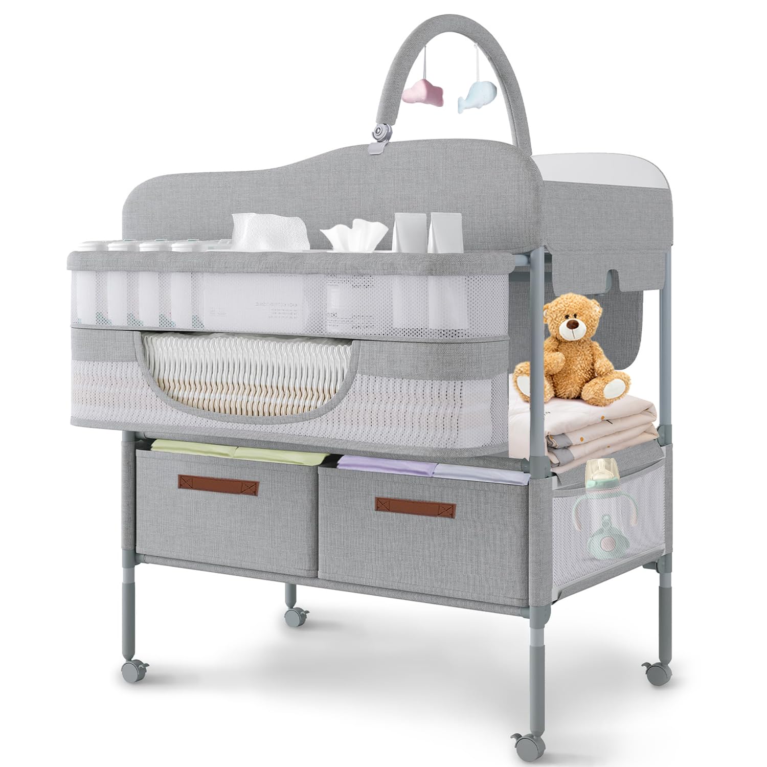 SMLXLXX Baby Changing Table foldable top offers easy setup in small spaces