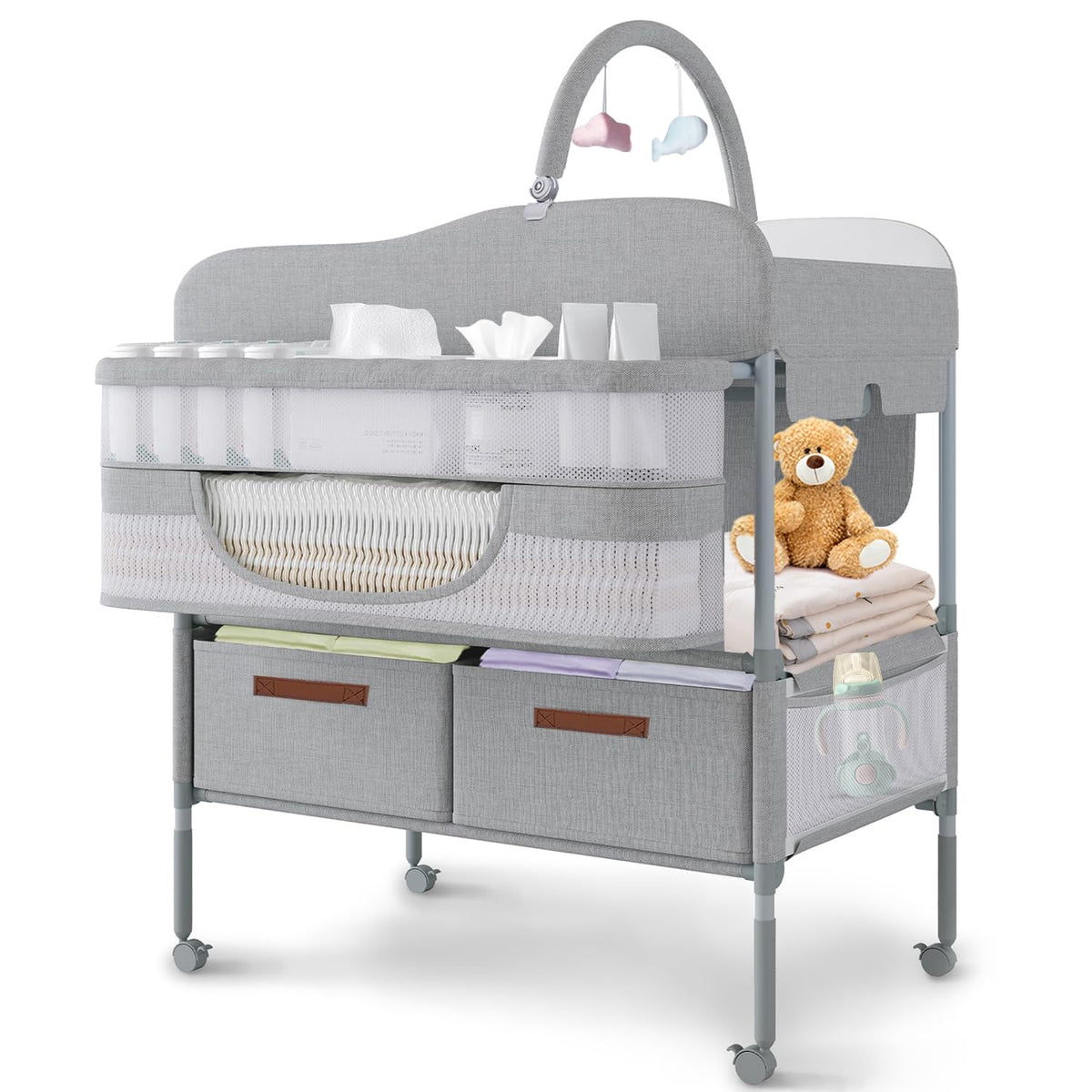 SMLXLXX Baby Changing Table foldable top offers easy setup in small spaces