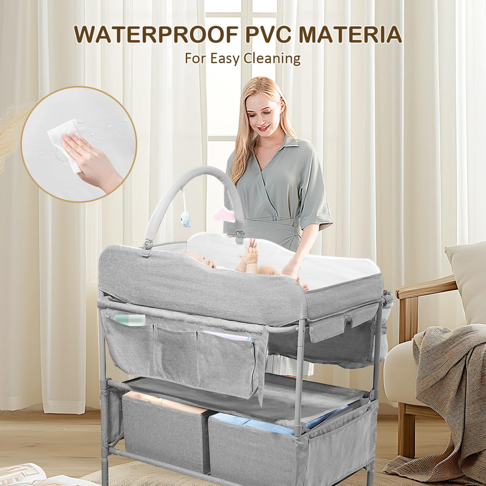 SMLXLXX height adjustment system supports comfortable diaper changes for different caregivers