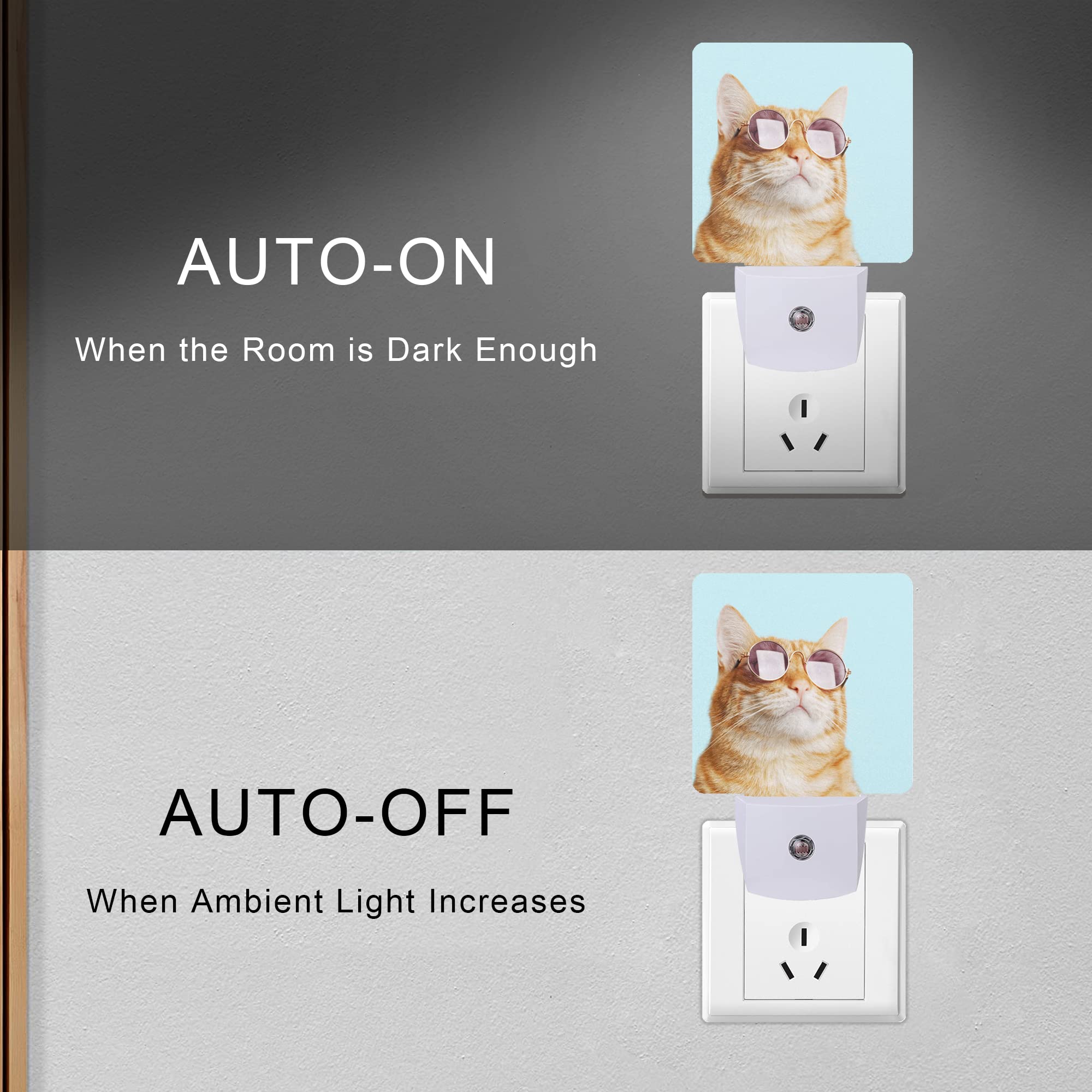 Smoaffly glasses-cat night light in a child’s bedroom, aiding nighttime navigation.