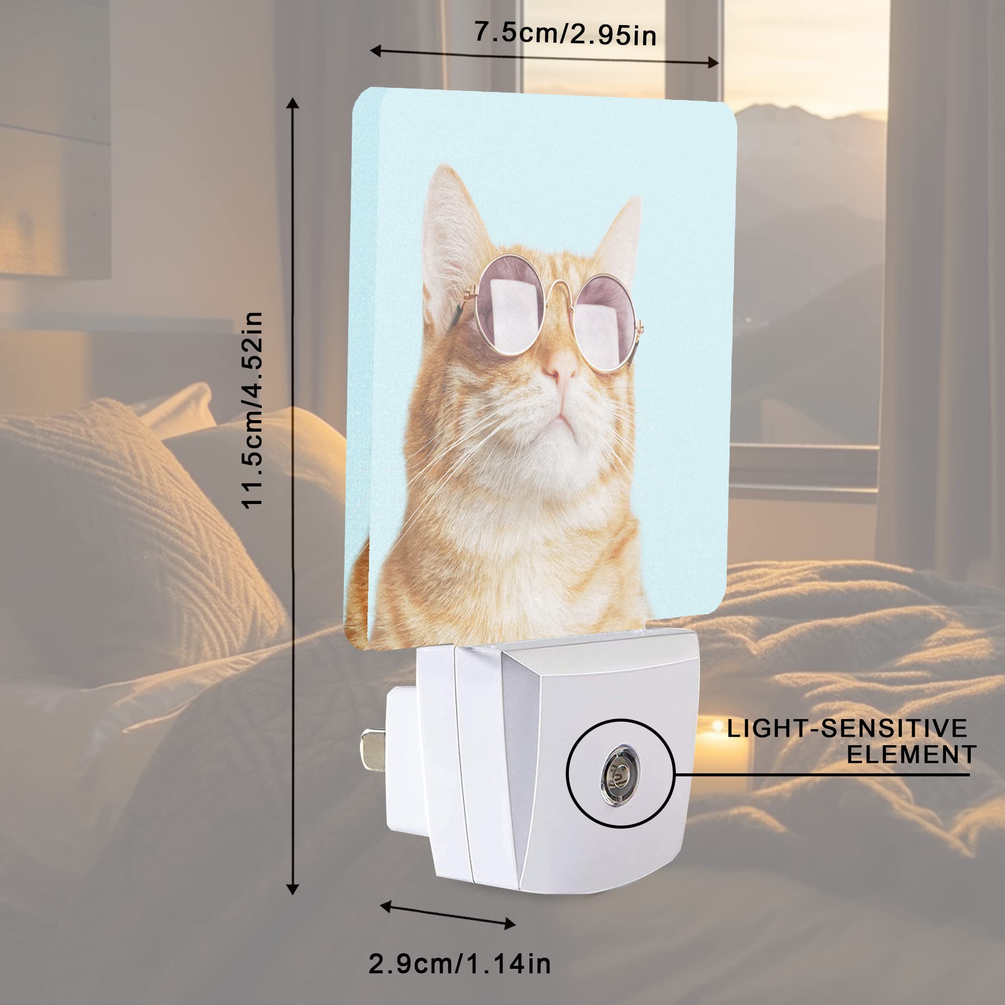 Smoaffly glasses-cat night light, stair illumination angle, guides steps with a soft glow.