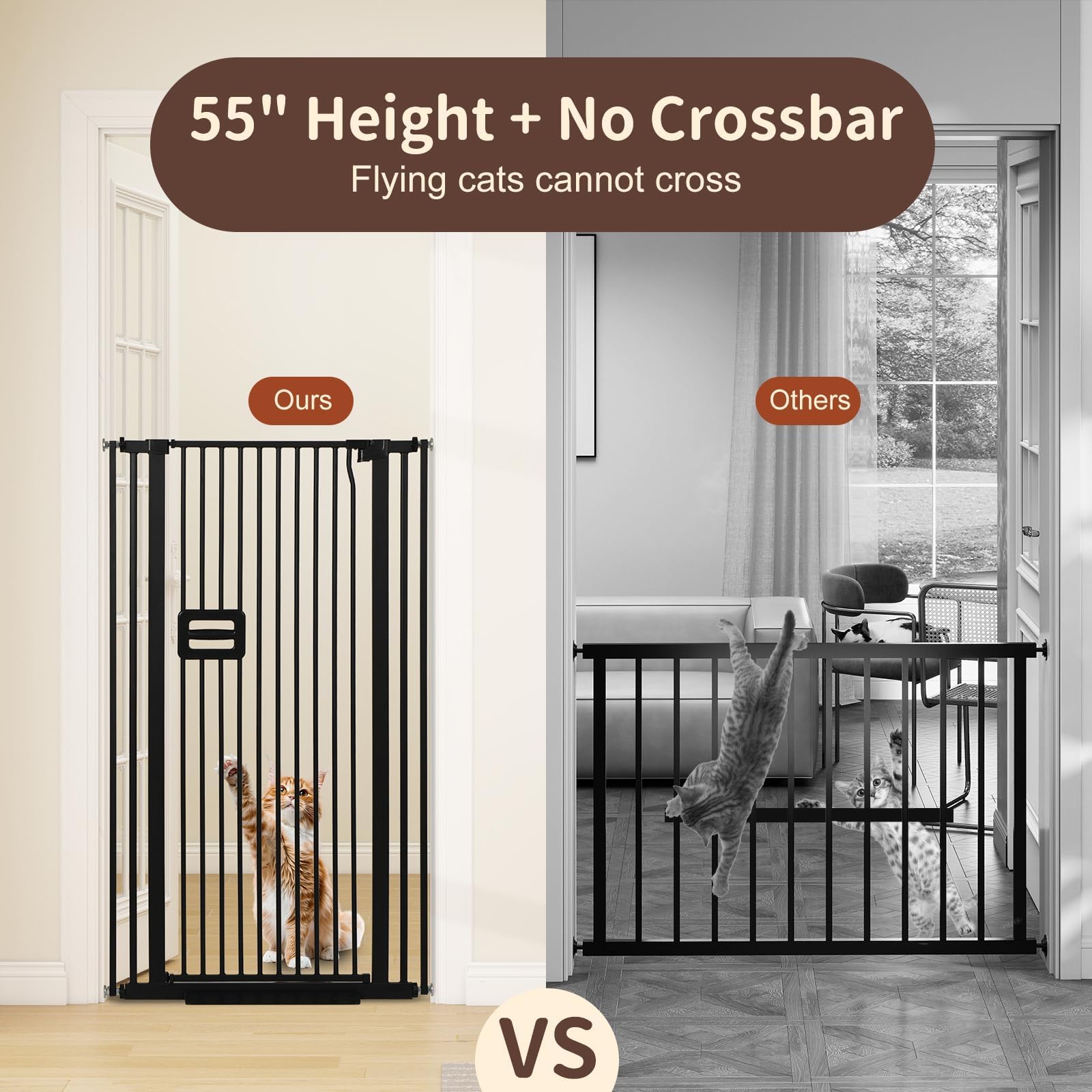 Smonter auto-close one-hand gate demonstrates easy, safe passage during daily routines.
