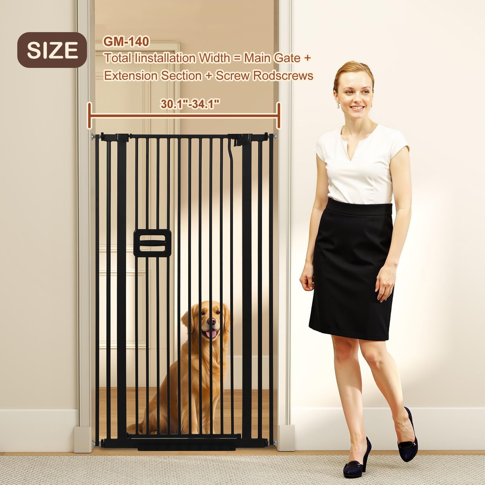 Smonter cat-dog gate in use shows versatile functionality for multi-pet homes.