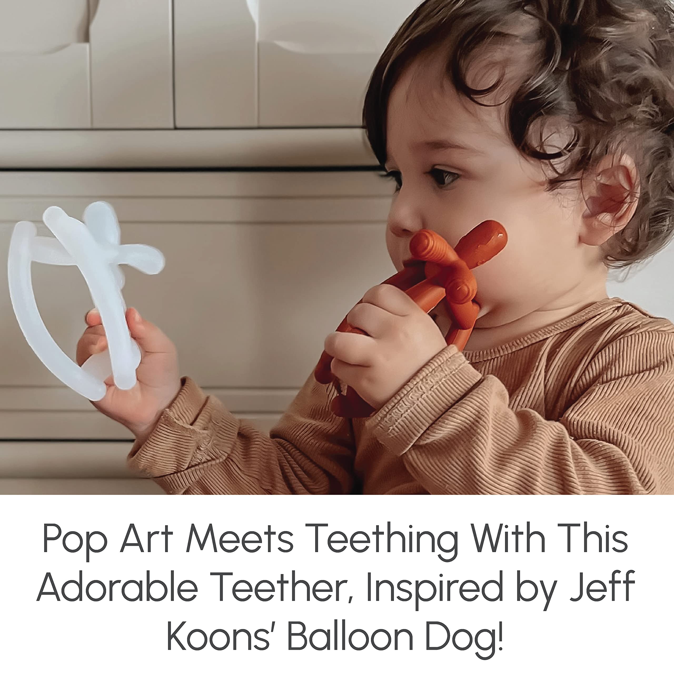Smooch rocking teether bedroom-ready toy supports quiet teething moments as a decorative accent