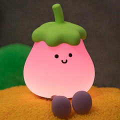 SMOORITA eggplant night light on casts gentle glow for bedtime