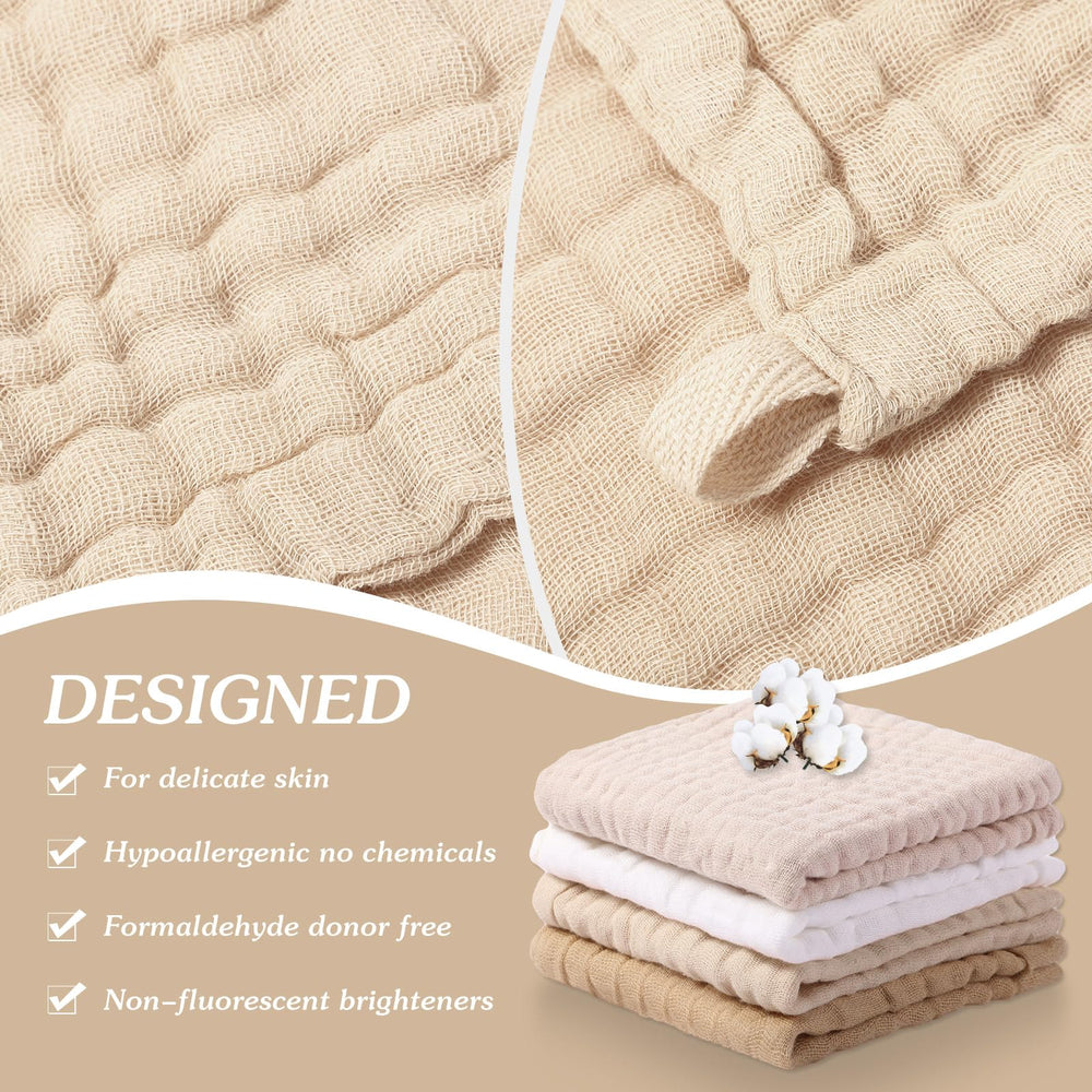 SmoothNovelty 6-layer cotton washcloth focusing on softness and absorbency