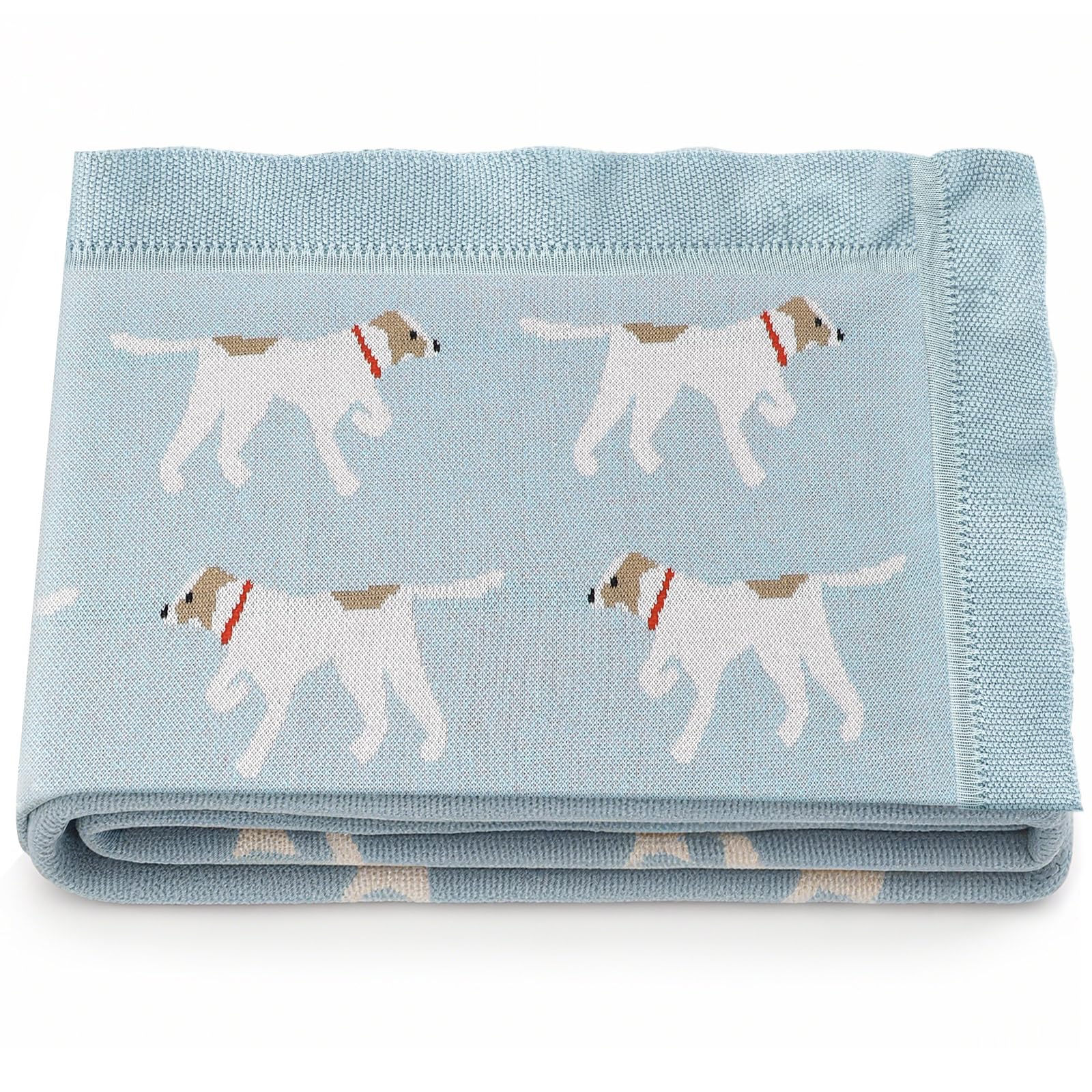 SmoothNovelty blue 40x32 baby blanket with cozy knit texture for newborn comfort.