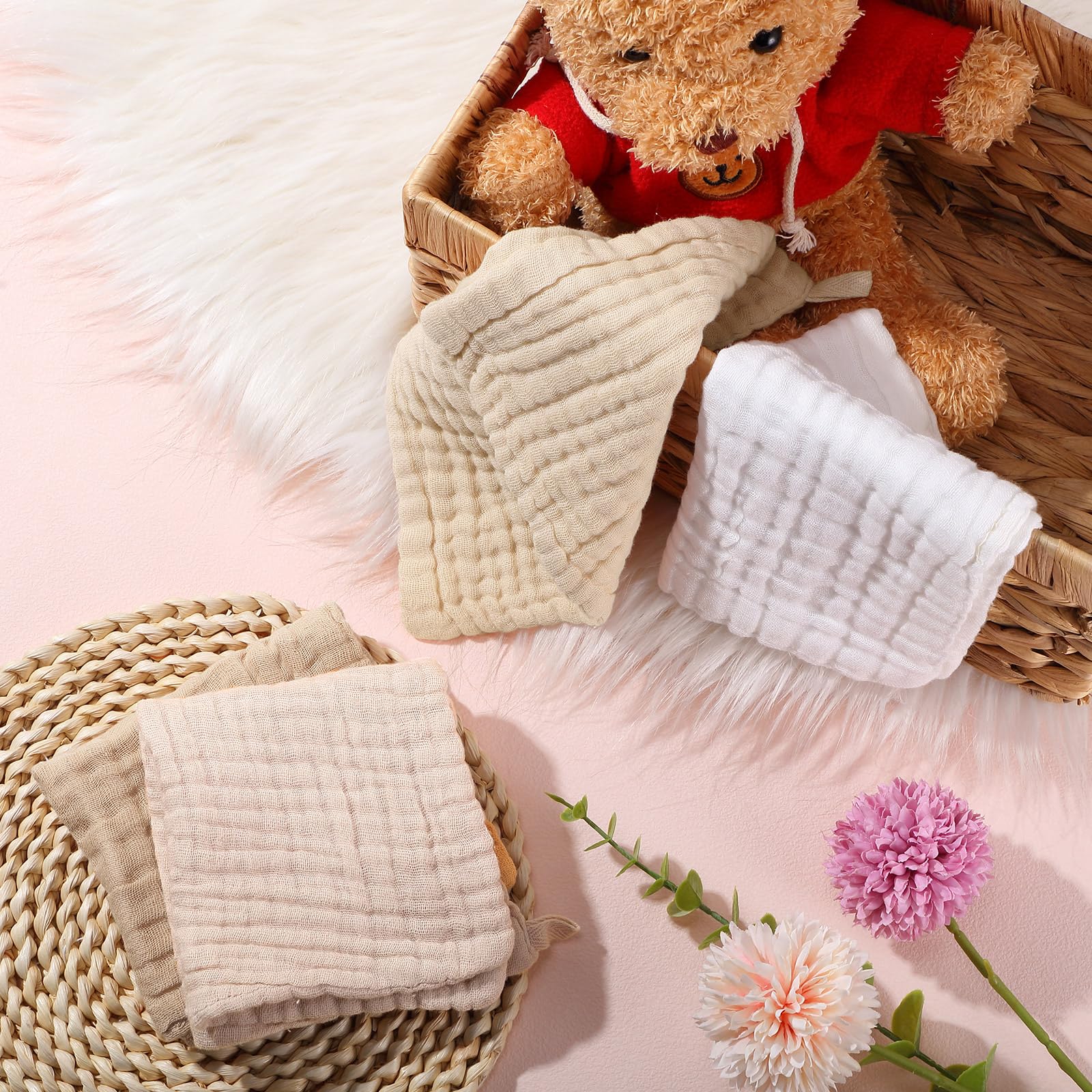 SmoothNovelty baby care washcloths suitable for bath and burp use