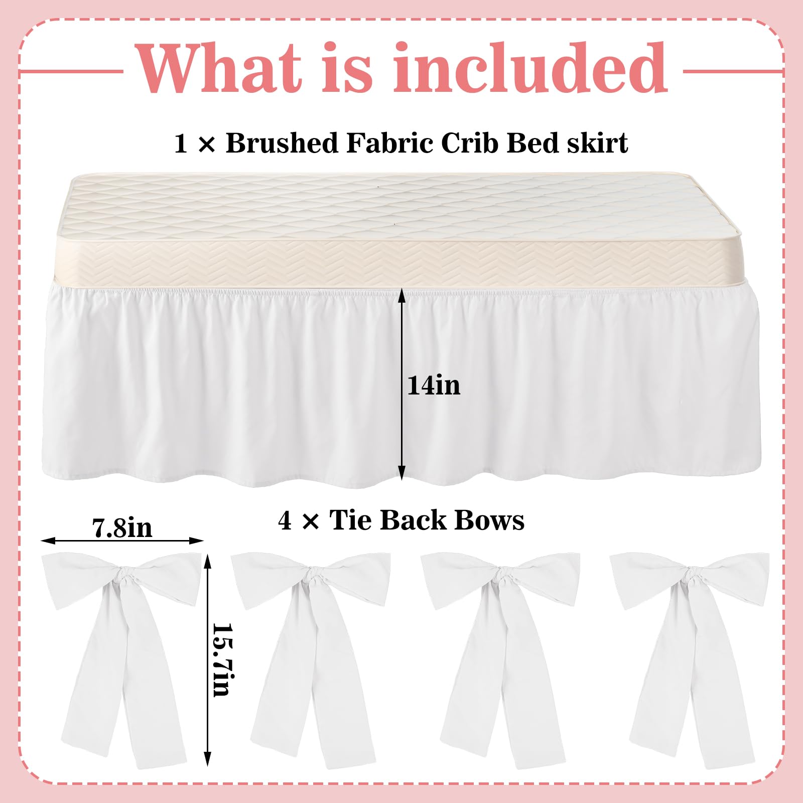 SmoothNovelty removable bows accent adds playful detail that can be updated with nursery themes.