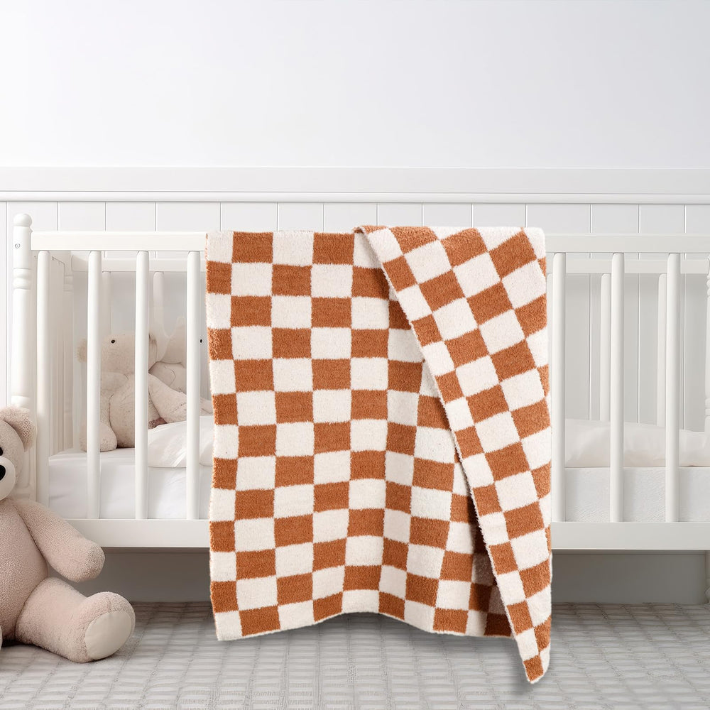 SmoothNovelty brown checkered blanket gift-ready packaging signals thoughtful gift option