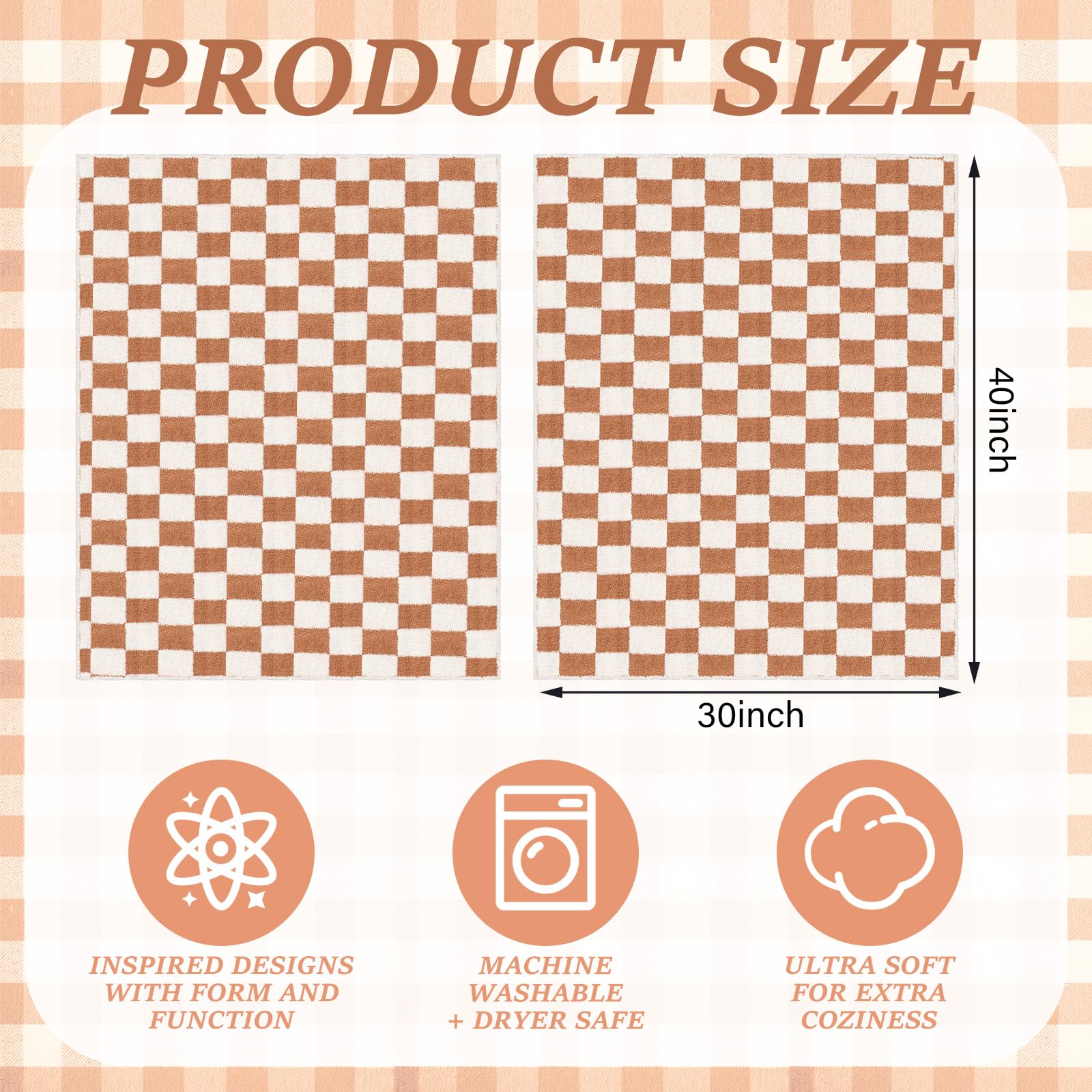 SmoothNovelty brown checkered blanket on a sofa adds cozy decor