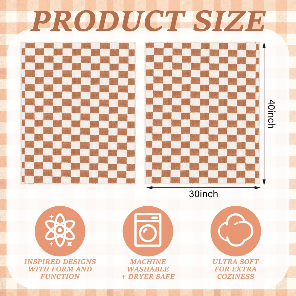 SmoothNovelty brown checkered blanket on a sofa adds cozy decor