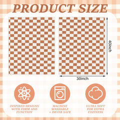 SmoothNovelty brown checkered blanket on a sofa adds cozy decor