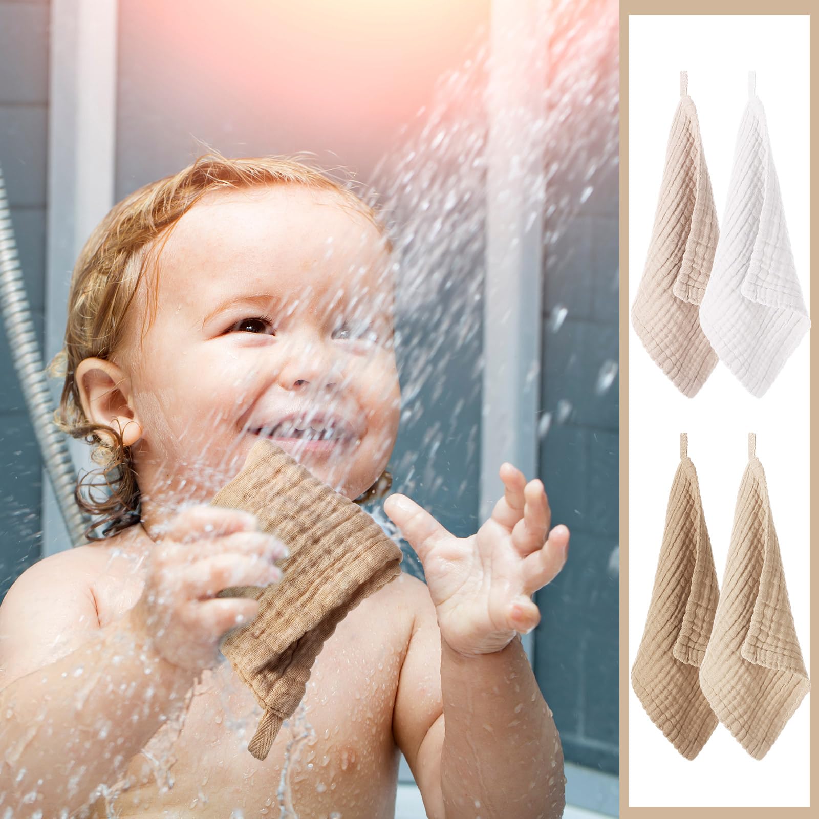 SmoothNovelty washcloth with convenient hanging lanyard for drying