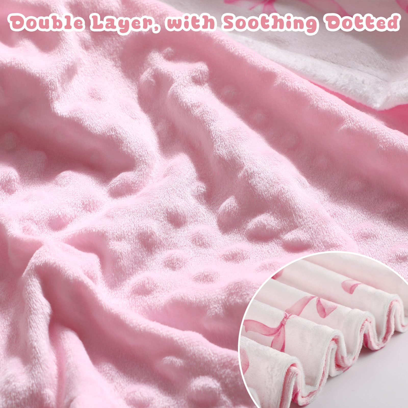 SmoothNovelty plush blanket used as crib or car-seat cover for warmth.