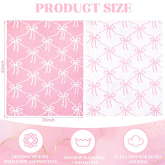 SmoothNovelty Pink Bow Knit Swaddle Blanket fabric texture highlighting breathable cotton