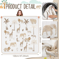 SmoothNovelty Safari Animal Blanket elephant-design highlights playful nursery decor and cozy warmth.