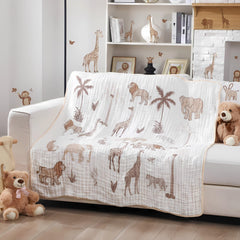 SmoothNovelty Safari Animal Blanket lion-portrait brightens a nursery and inspires imaginative play.