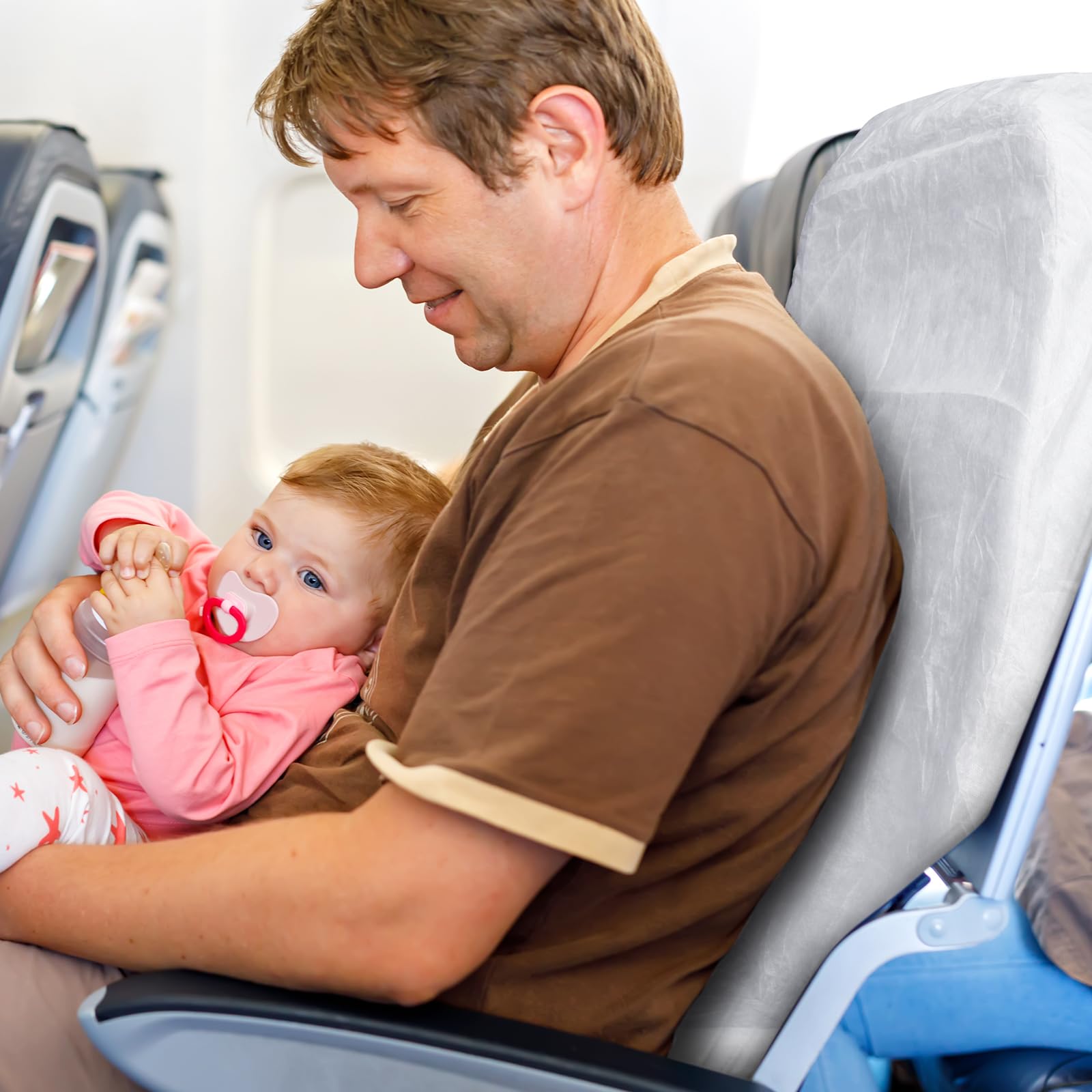 SmoothNovelty folded seat cover shows compact storage for travel.