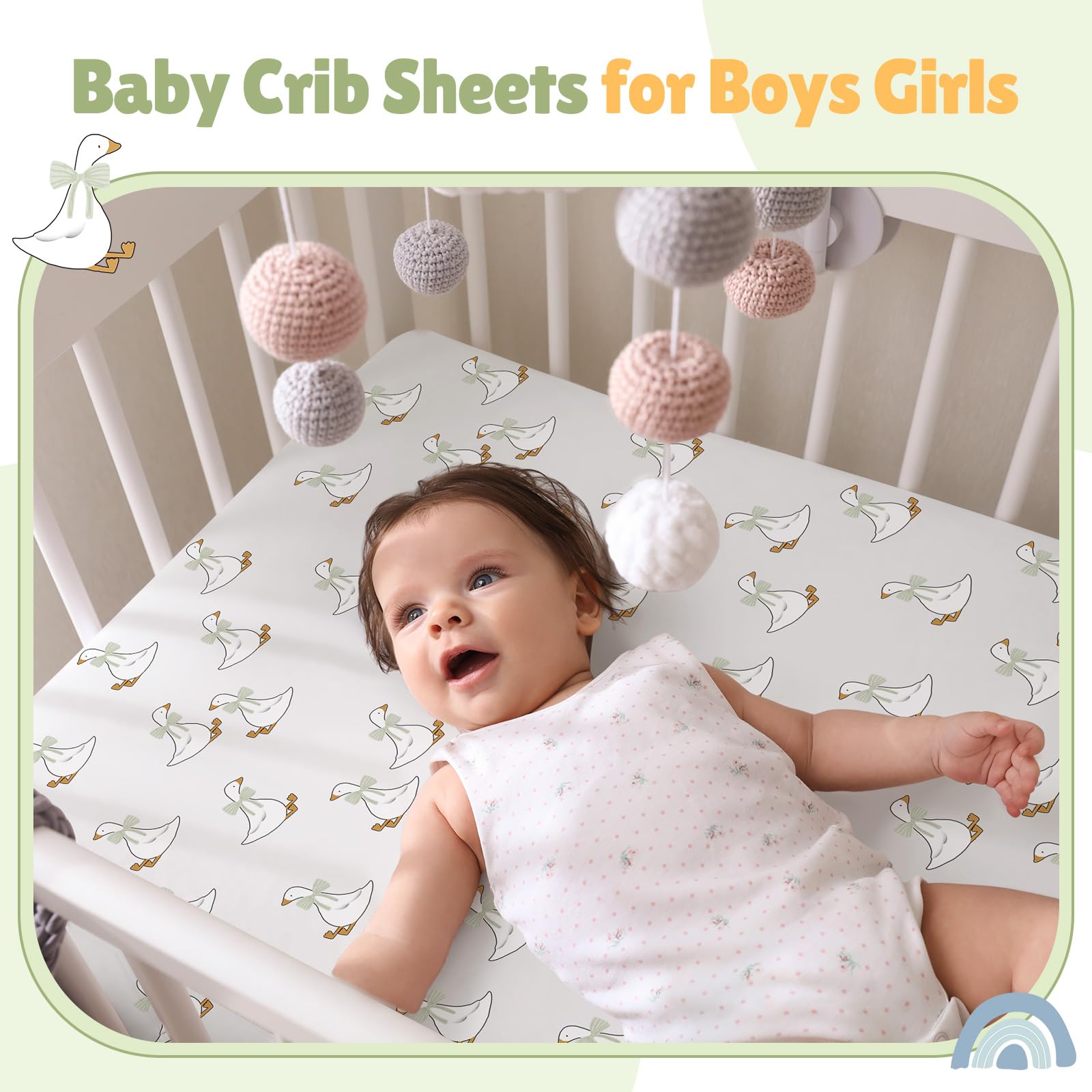 SmoothNovelty soft microfiber crib sheet delivers breathable comfort for sensitive skin.