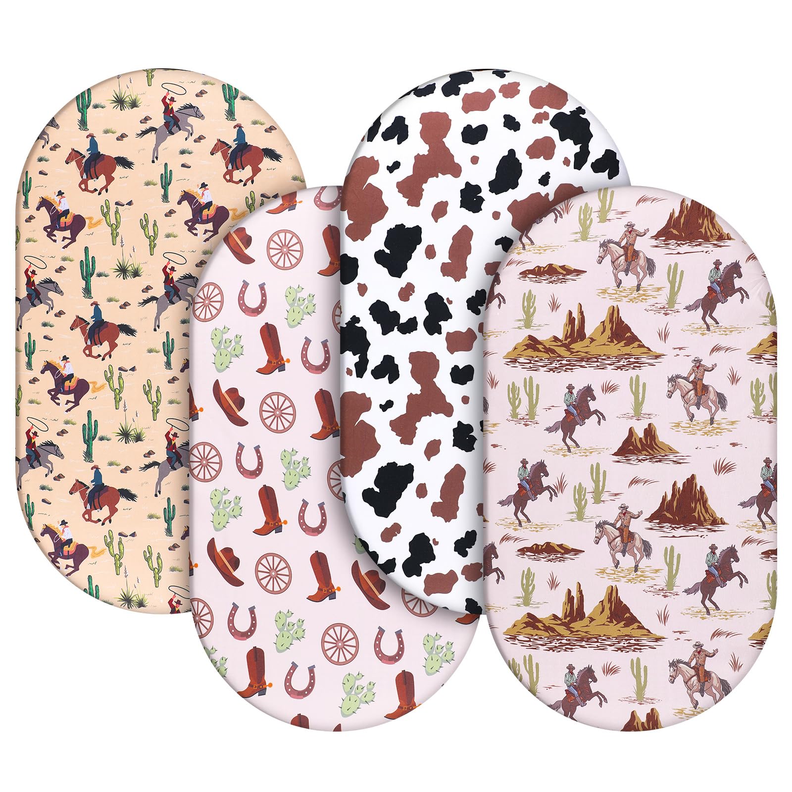 SmoothNovelty western cowboy bassinet sheet—soft polyester fabric for baby comfort.