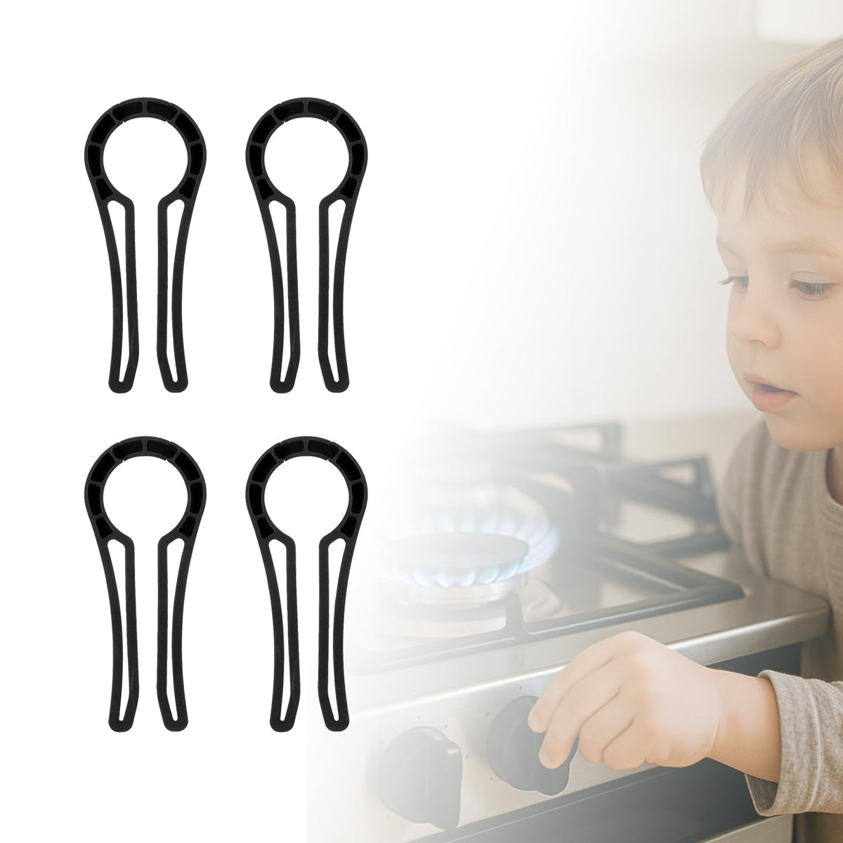 smrtcol gas stove knob lock package shows protection for family safety and quick setup