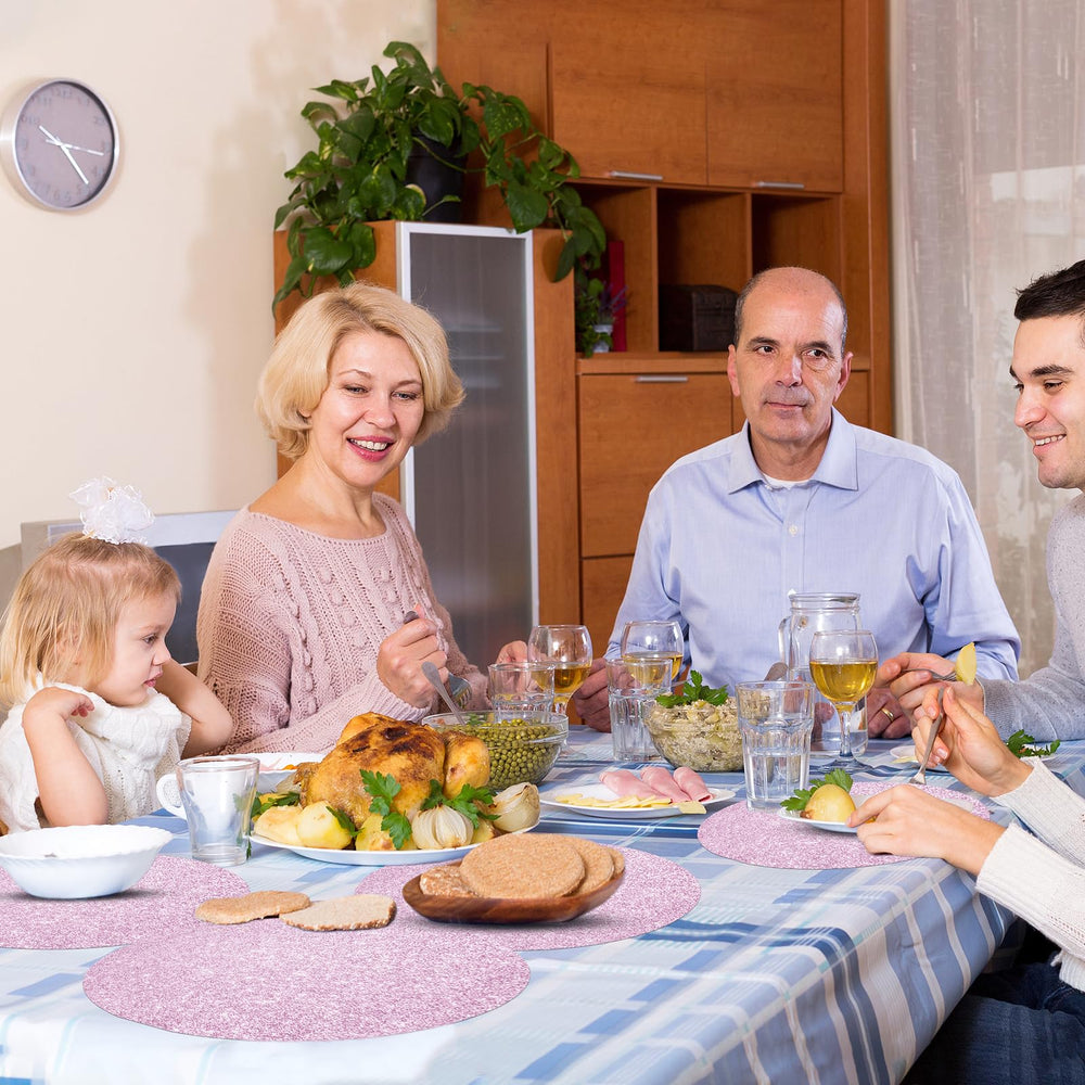 SMUAENSS 50-pack pink placemats ready-to-use for quick setup and festive mood.